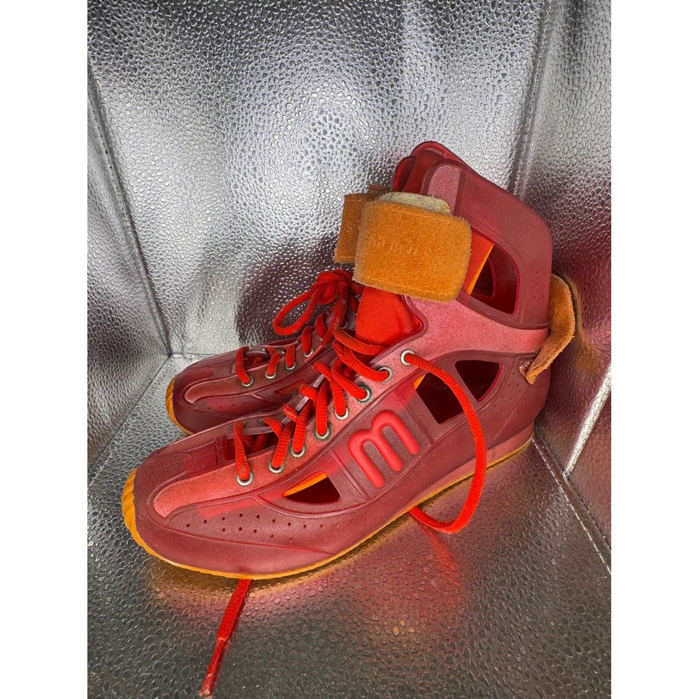 Melissa Grendene Red Orange Jelly High Top Cutout Cage Sneakers Womens 9